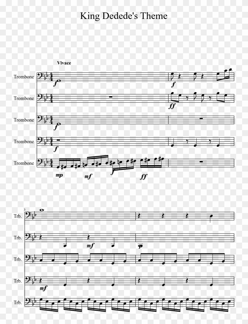 King Dedede's Theme Sheet Music 1 Of 9 Pages - Papa Was A Rolling Stone Score Clipart