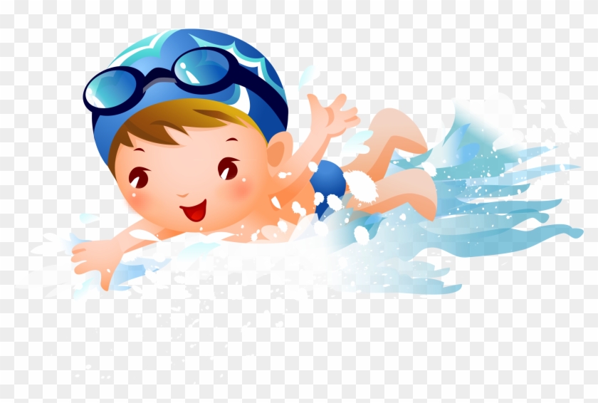 Swimming Child Clip Art - Cartoon Clip Art Swimming - Png Download