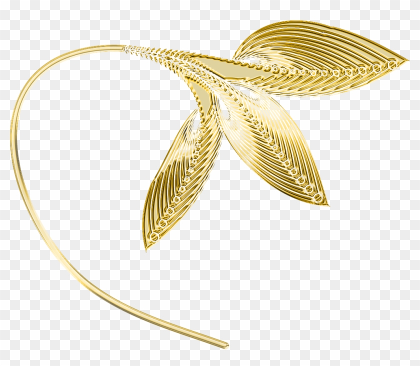 Gold Decorative Leaves Png Clipart - Gold Leaves Png Transparent Png