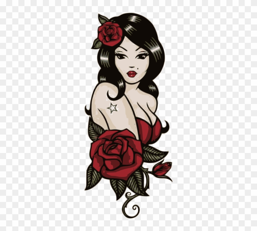 Pin Up Sailor Girl Png - Old School Tattoo Woman Clipart