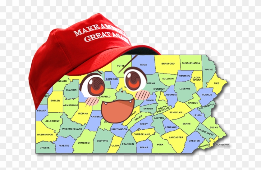 Make America Great Again - Pa County Map Clipart #676138