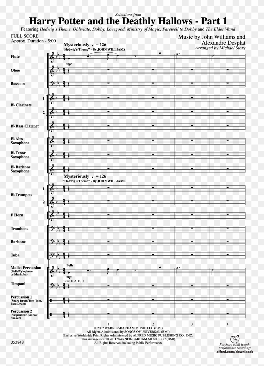 Harry Potter And The Deathly Hallows - Over The Rainbow Orchestra Score Clipart