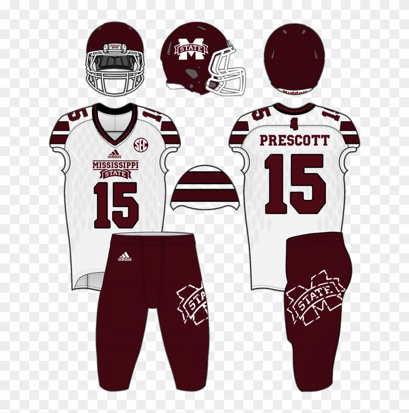 Dak Prescott White Mississippi State Bulldogs Alumni Clipart
