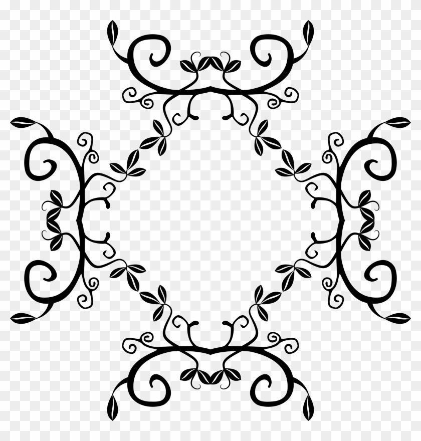 Borders And Frames Ornament Picture Frames Drawing - Bingkai Bunga Hitam Putih Clipart