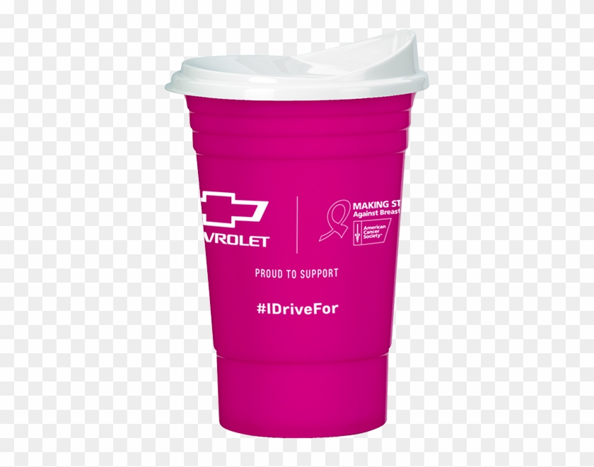 Pink Breast Cancer Awareness Hard Solo Cup W/ Lid - Chevrolet Clipart #677656