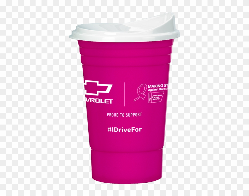Pink Breast Cancer Awareness Hard Solo Cup W/ Lid - Chevrolet Clipart