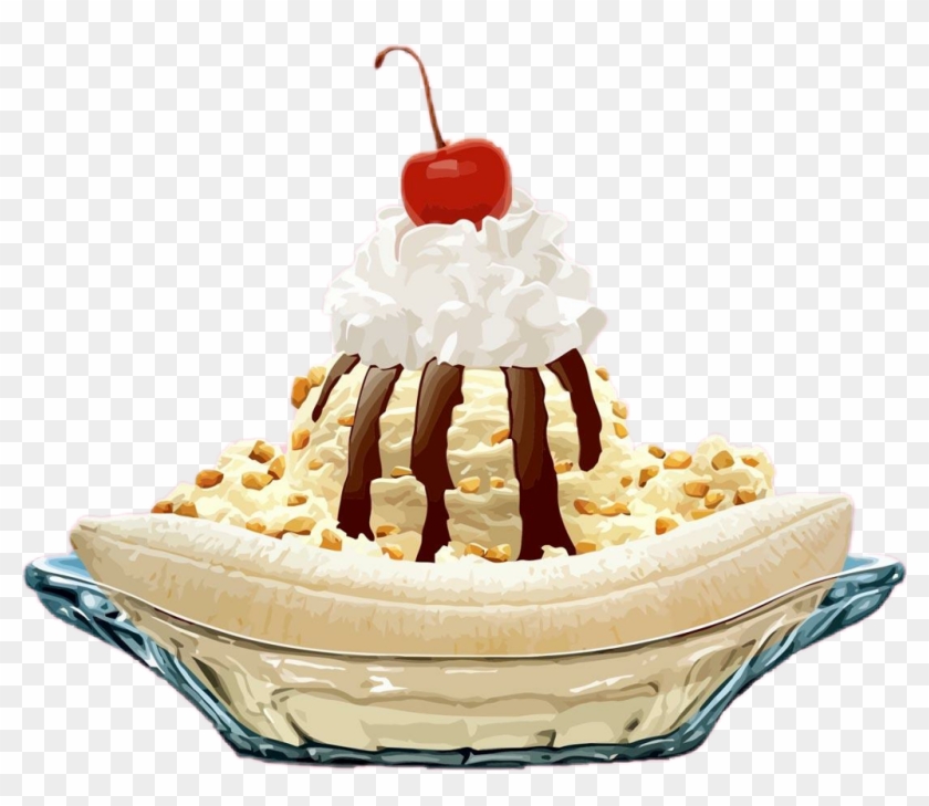 Scbananas Sticker - Ice Cream Banana Split Vector Clipart
