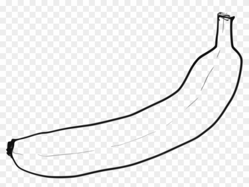 Banana Split Fruit Line Art Peel - Clipart Banana Black And White - Png Download #677760
