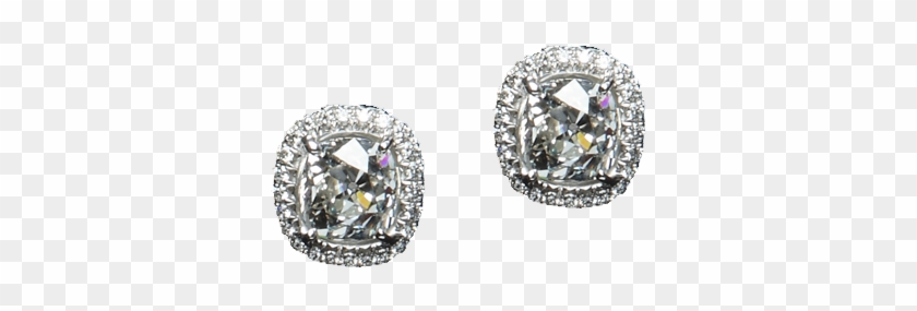 Diamond Earrings With Pavé Border - Earrings Clipart