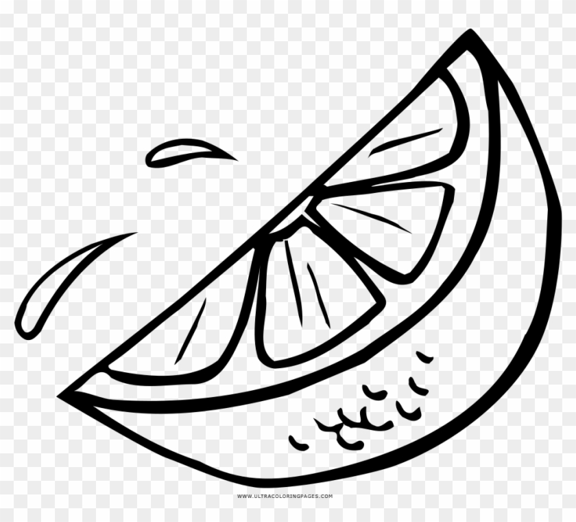 Orange Slice Coloring Page - Line Art Clipart