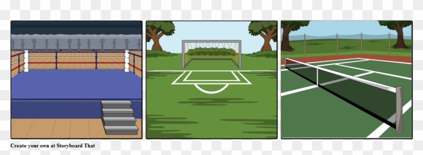 Boxing Ring Football Ground Tennis Court - Storyboard Images Badminton Clipart #678628
