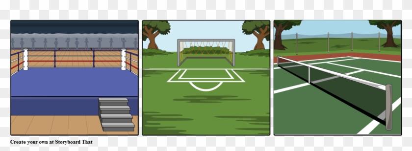 Boxing Ring Football Ground Tennis Court - Storyboard Images Badminton Clipart