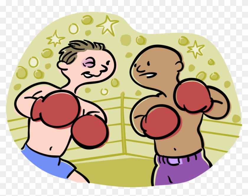 Vector Illustration Of Prizefighter Pugilist Boxers - Professional Boxing Clipart