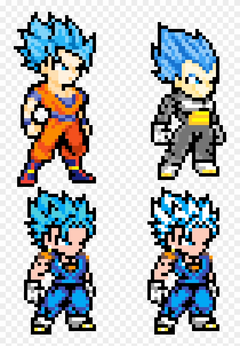 Goku/vegeta/vegito Blue - Vegito Blue Pixel Art Clipart #678871