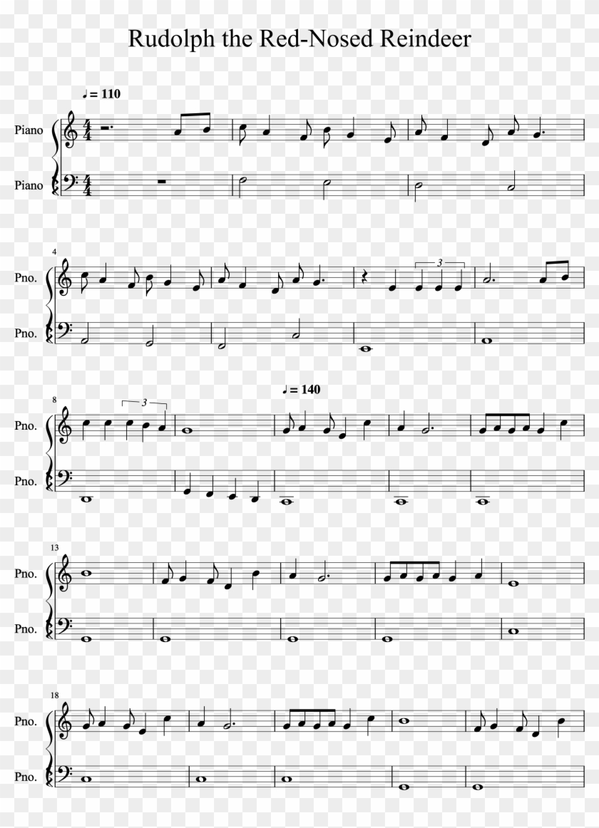 Rudolph The Red Nosed Reindeer Simple Bassline Score - 十 架 犧牲 的 愛 琴 譜 Clipart #678890