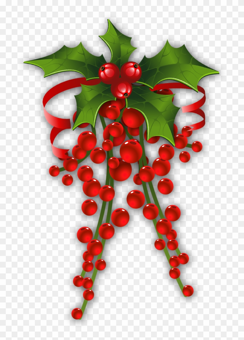 Poinsettia Clipart Holly - Transparent Christmas Mistletoe - Png Download #679410