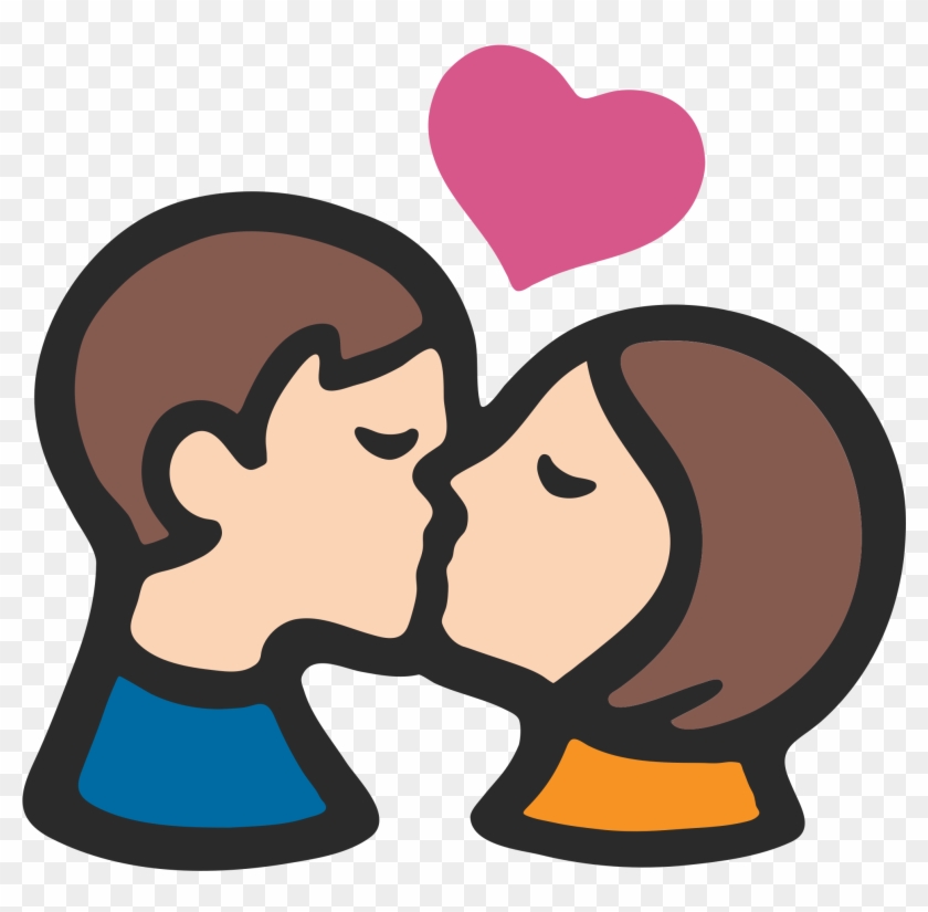 Couple Emoji Transparent - Emojis Kissing Each Other Clipart