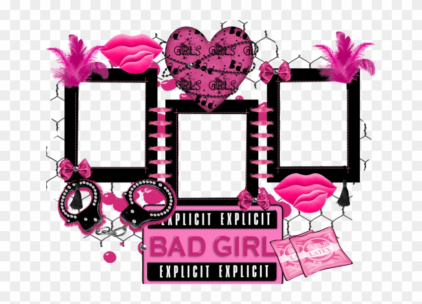 Pink Bad Girl Frame - Png Girl Photo Frame Clipart #679743