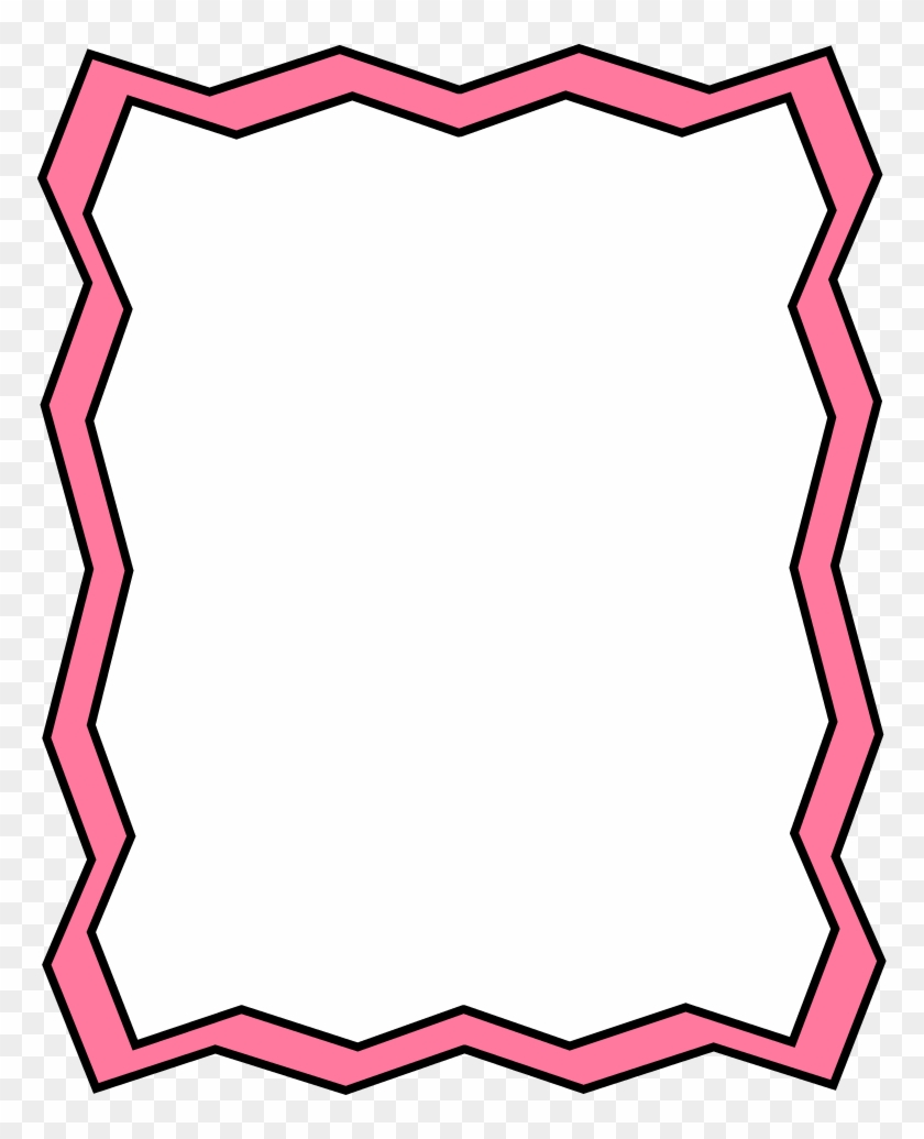 Full Page Pink Zig Zag Frame - Transparent Pink Page Border Clipart #679914