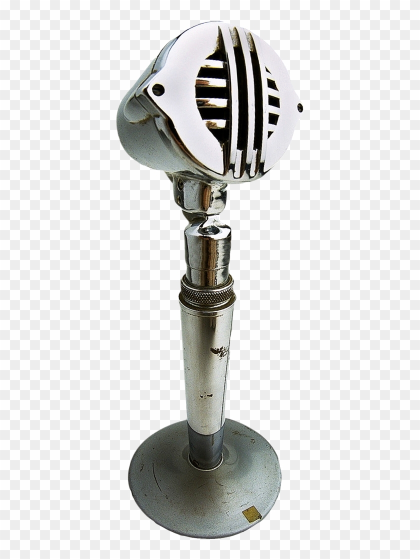 Download Retro Microphone On Stand Png Image - Vintage Microphone Stand Transparent Clipart #680608