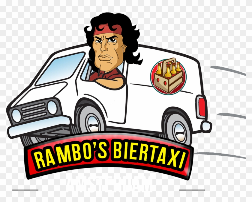 Rambo's Biertaxi Amsterdam - Man In A Van Cartoon Clipart