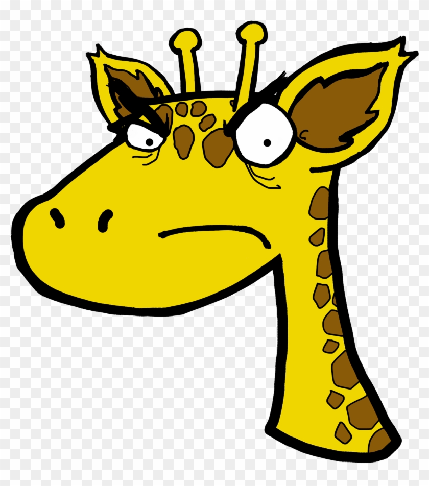 Sad Emoji Clipart Mad - Angry Giraffe Cartoon - Png Download