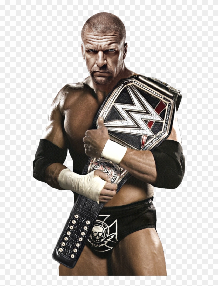 Triple H Holding Wwe Championship-awl117 Clipart #682190