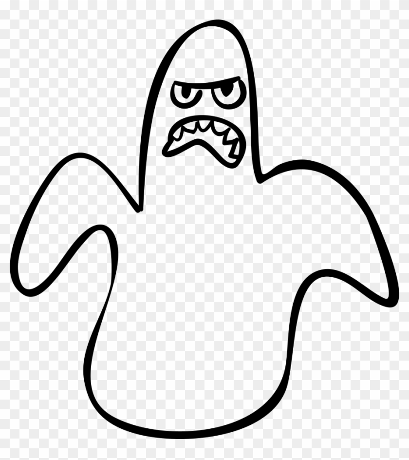 Halloween Ghost Outline Scary Shape Comments - Scary Shapes Clipart #682592
