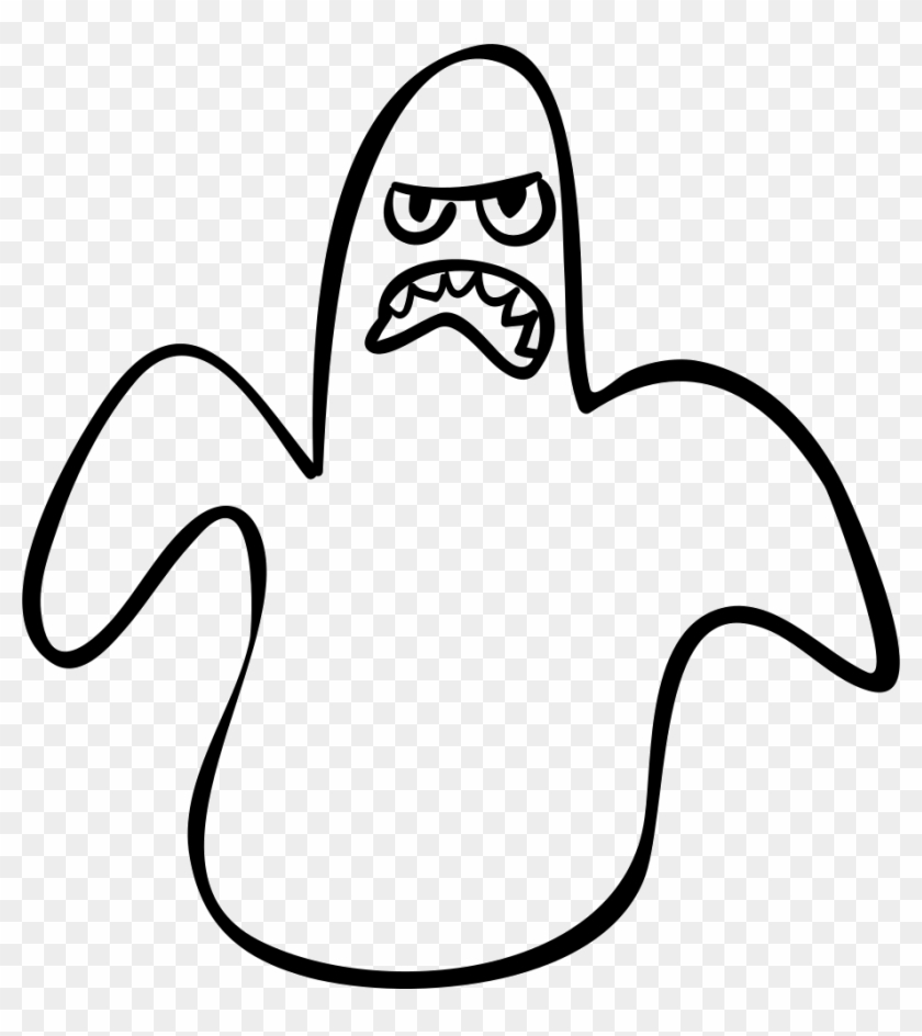 Halloween Ghost Outline Scary Shape Comments - Scary Shapes Clipart