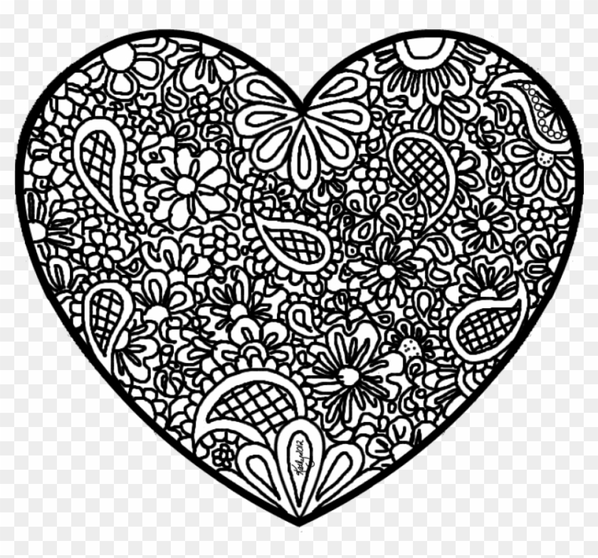 Free Png Download Abstract Heart Coloring Pages Png - Detailed Heart Coloring Pages Clipart #682821