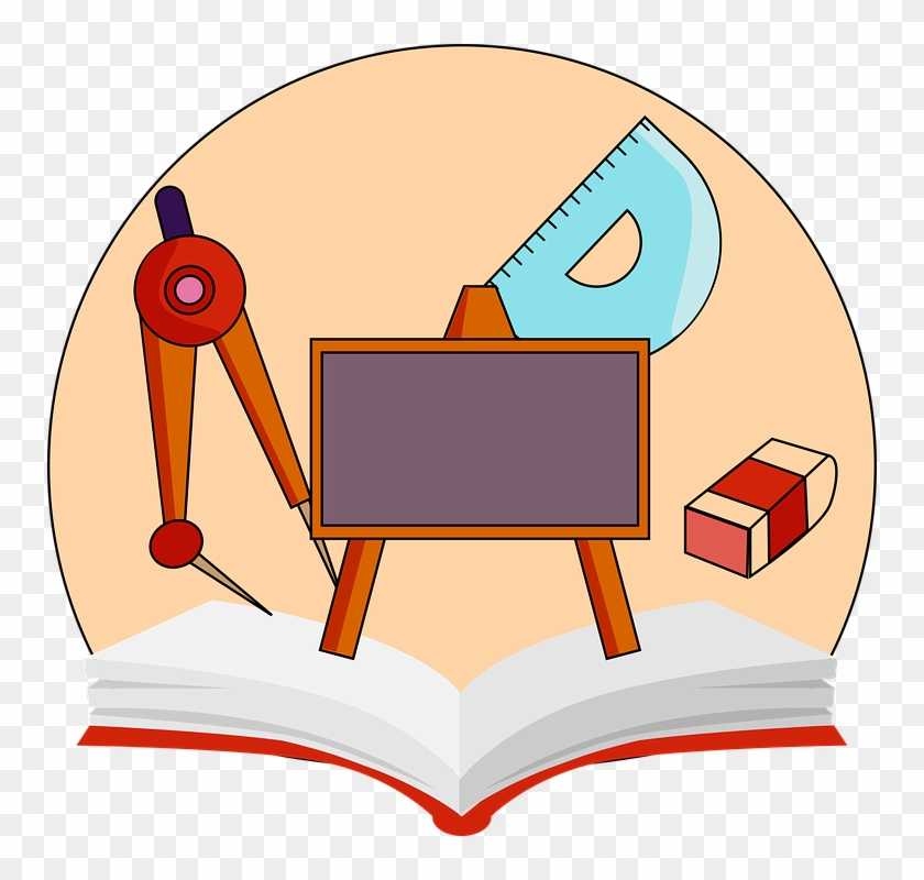 Geometry, Mathematics, Protractor, Rubber, Book, Table - Math Clipart No Background - Png Download