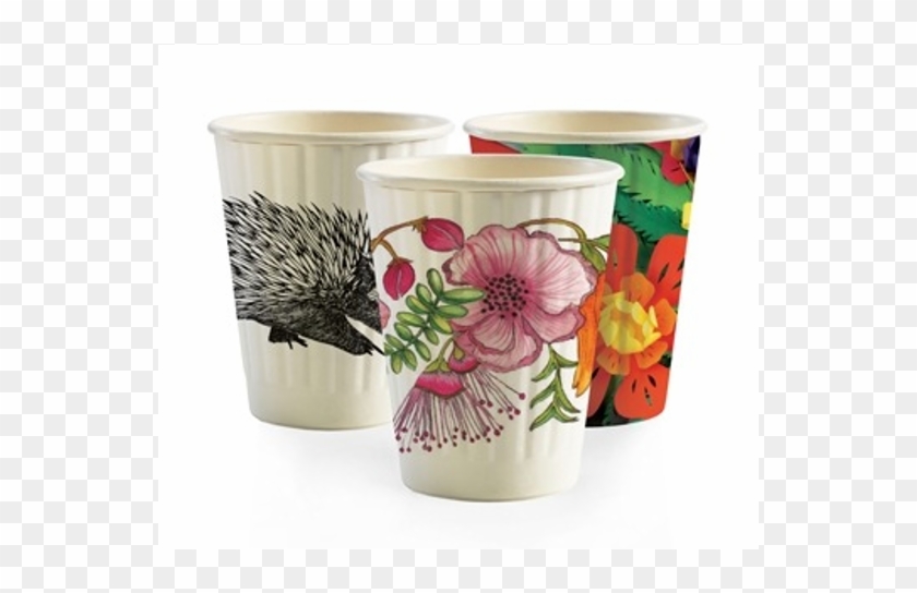 Biopak Art Series Double Wall Cups - Ceramic Clipart