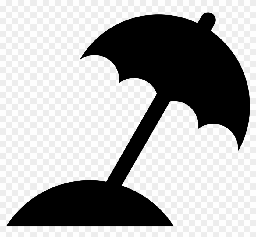 Simpleicons Places Beach Umbrella Black Silhouette - Beach Umbrella Silhouette Png Clipart #686055