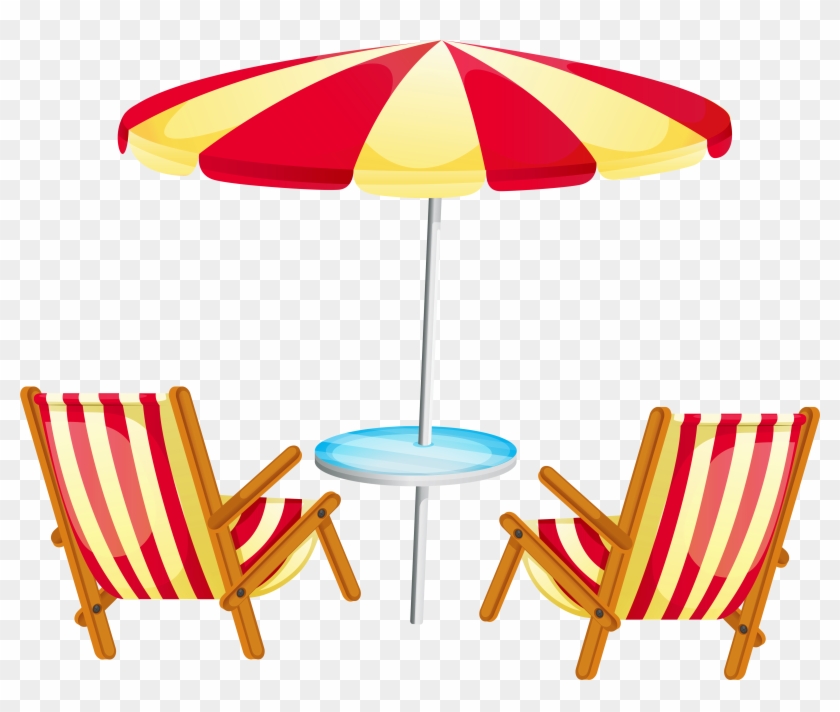 Free Png Download Transparent Beach Umbrella With Chairs - Beach Clipart Transparent Background