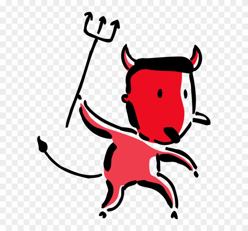 Vector Illustration Of Demonic Businessman Devil Satan - Cartoon Clipart #686731