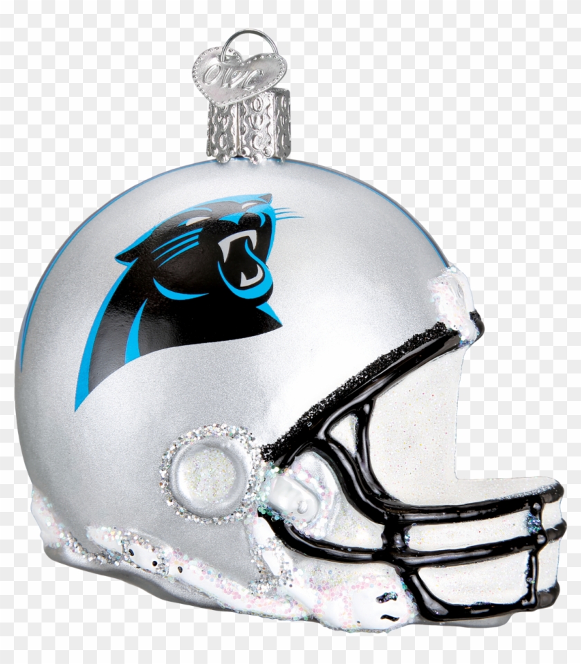 Carolina Panthers Football Helmet Glass Ornament - Old Falcons Helmet Clipart #687051