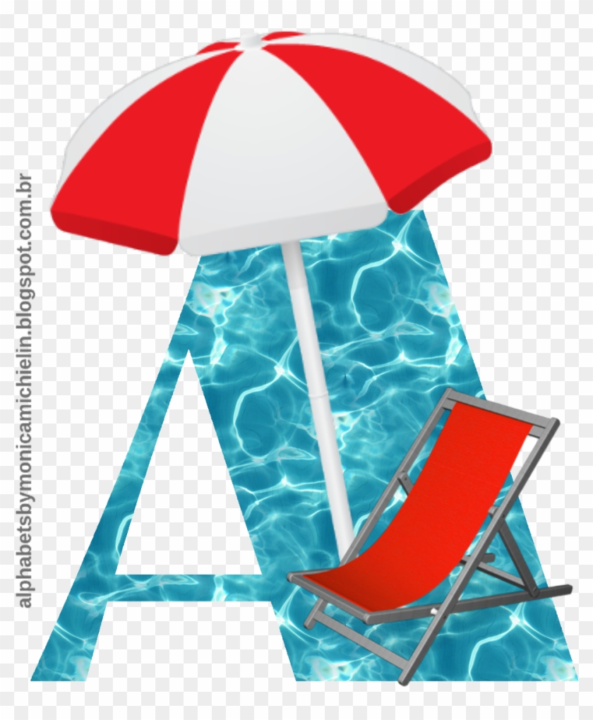 Piscina Com Cadeira E Guarda-sol Alfabeto Png, Swimming - Illustration Clipart