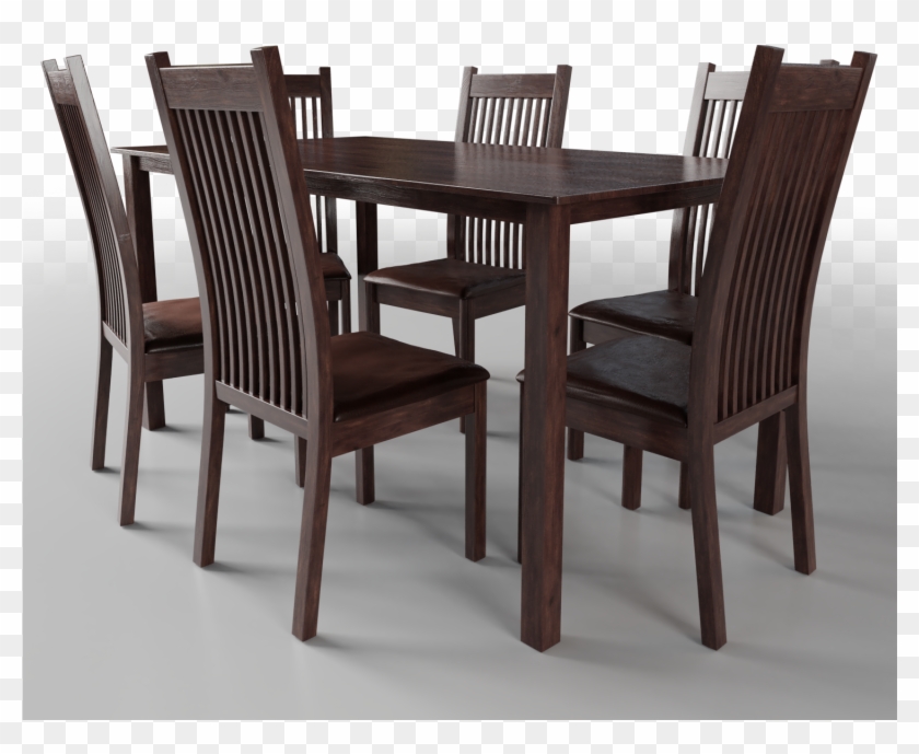 Dark Wood Dining Table And Chairs Imeshh - Chair Clipart