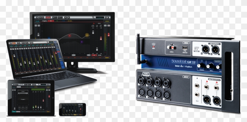 12 Input Remote Controlled Digital Mixer - Mixer Digital Soundcraft Ui12 Clipart #688187