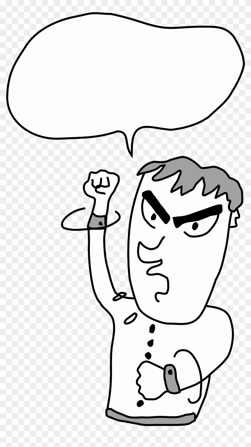 Open - Angry Man Drawing Png Clipart