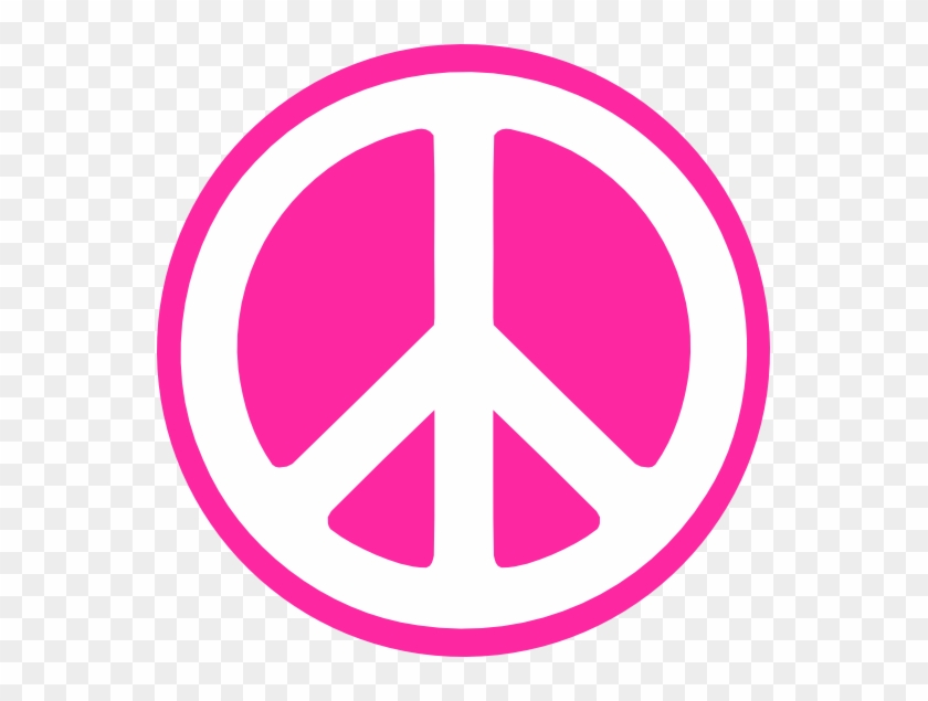 Peace Sign Silhouette - Peace Sign Pink Clipart