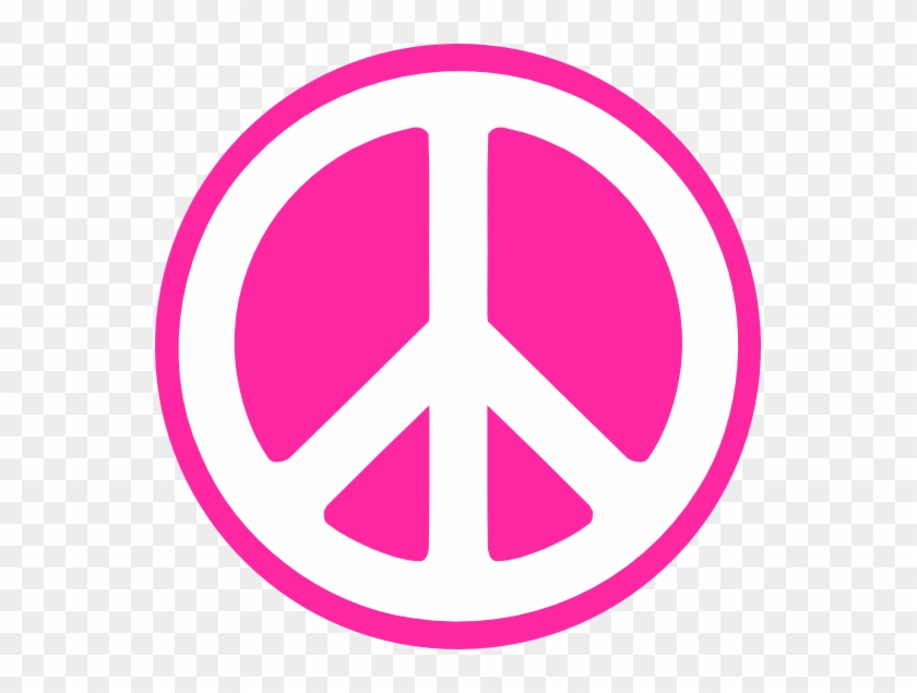 Peace Sign Silhouette - Peace Sign Pink Clipart #688661