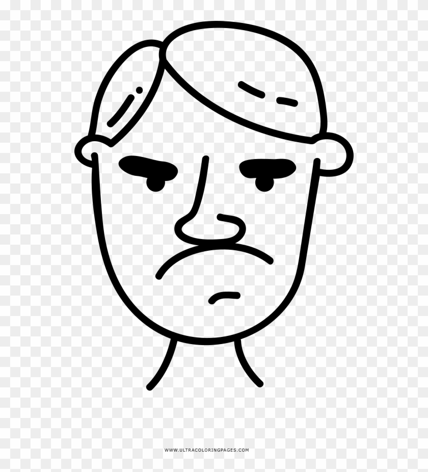 Angry Man Coloring Page - Line Art Clipart #688869