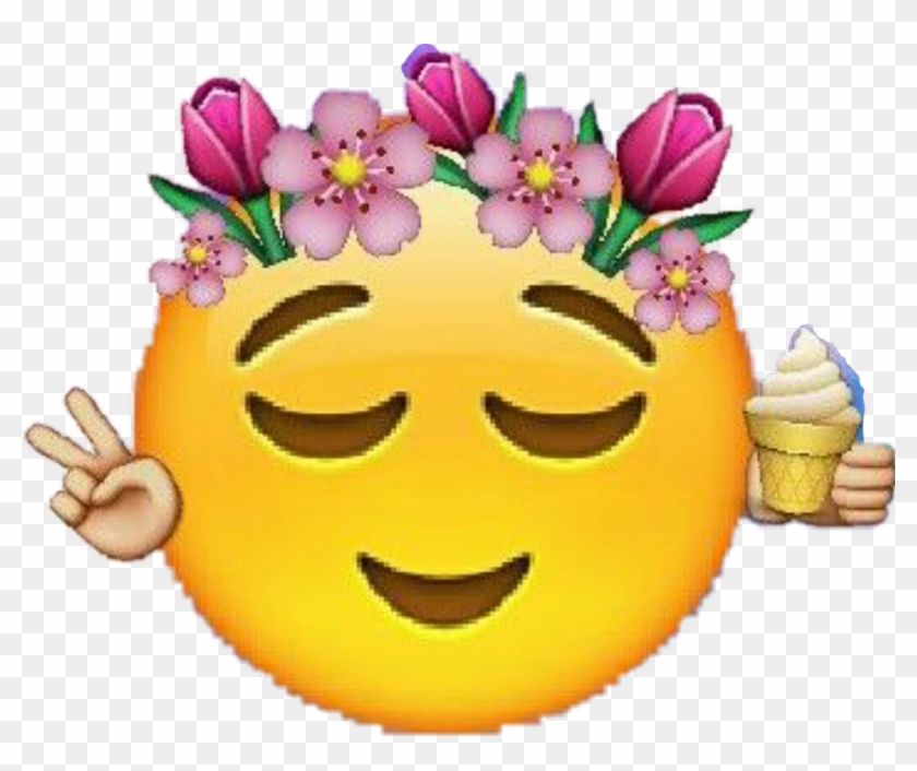 Emoji Emotions Flower Peace Ice Hipsterspirits Smile - Emojis Imagenes De Clipart