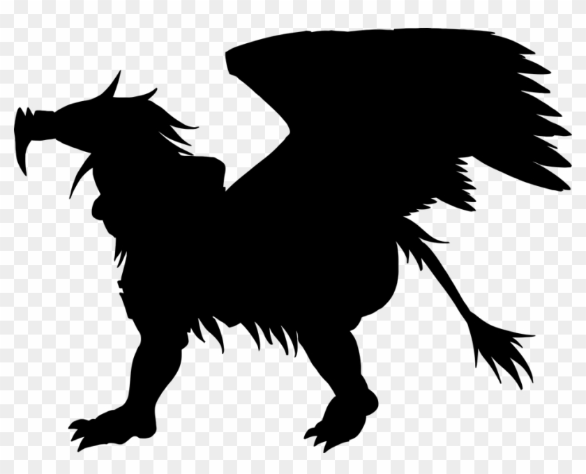 Bird, Eagle, Fictional, Griffin, Hybrid, Lion - Griffin Silhouette Clipart #689537