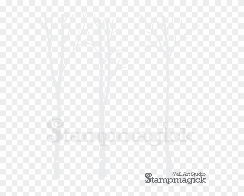 Trees Reindeer Wall Decal - Birch Tree Silhouette Clipart #690046