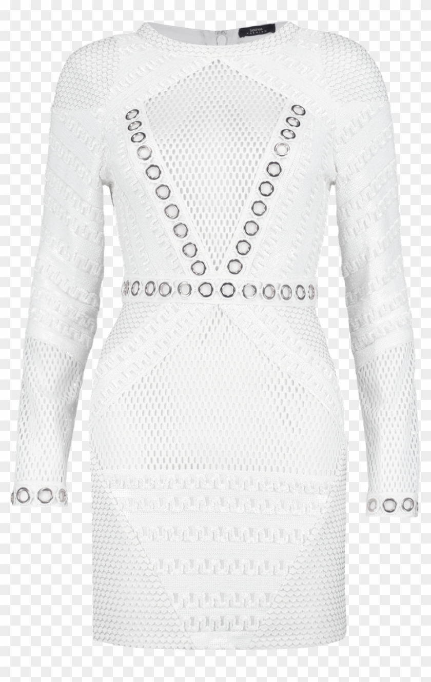 Premium Mia Fishnet & Eyelet Bodycon £70 - Woolen Clipart #690818