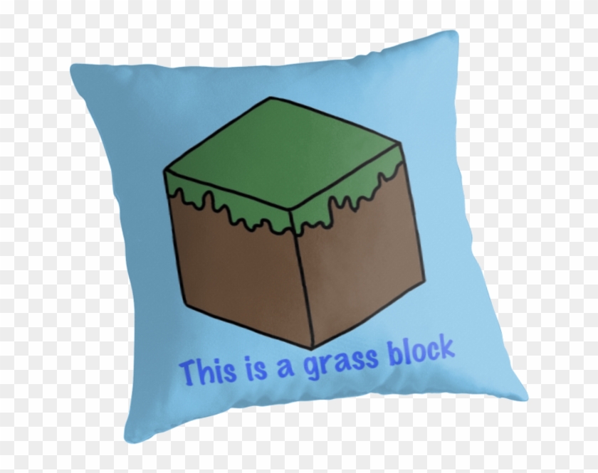 Minecraft Grass Block Design - Cushion Clipart