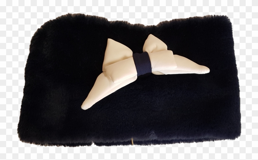 W18ch18 Chua Navy Fur Snood With White Bow - Ivory Clipart #692979