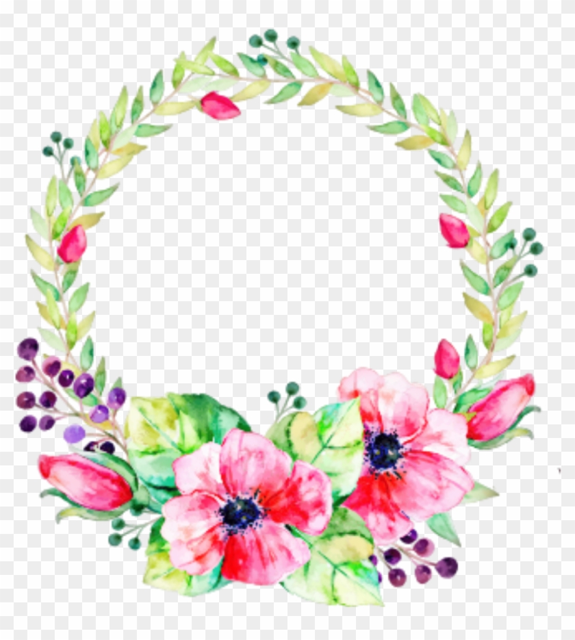 Kpop Flower Circle Frame Border Overlap Roses Clipart #694153